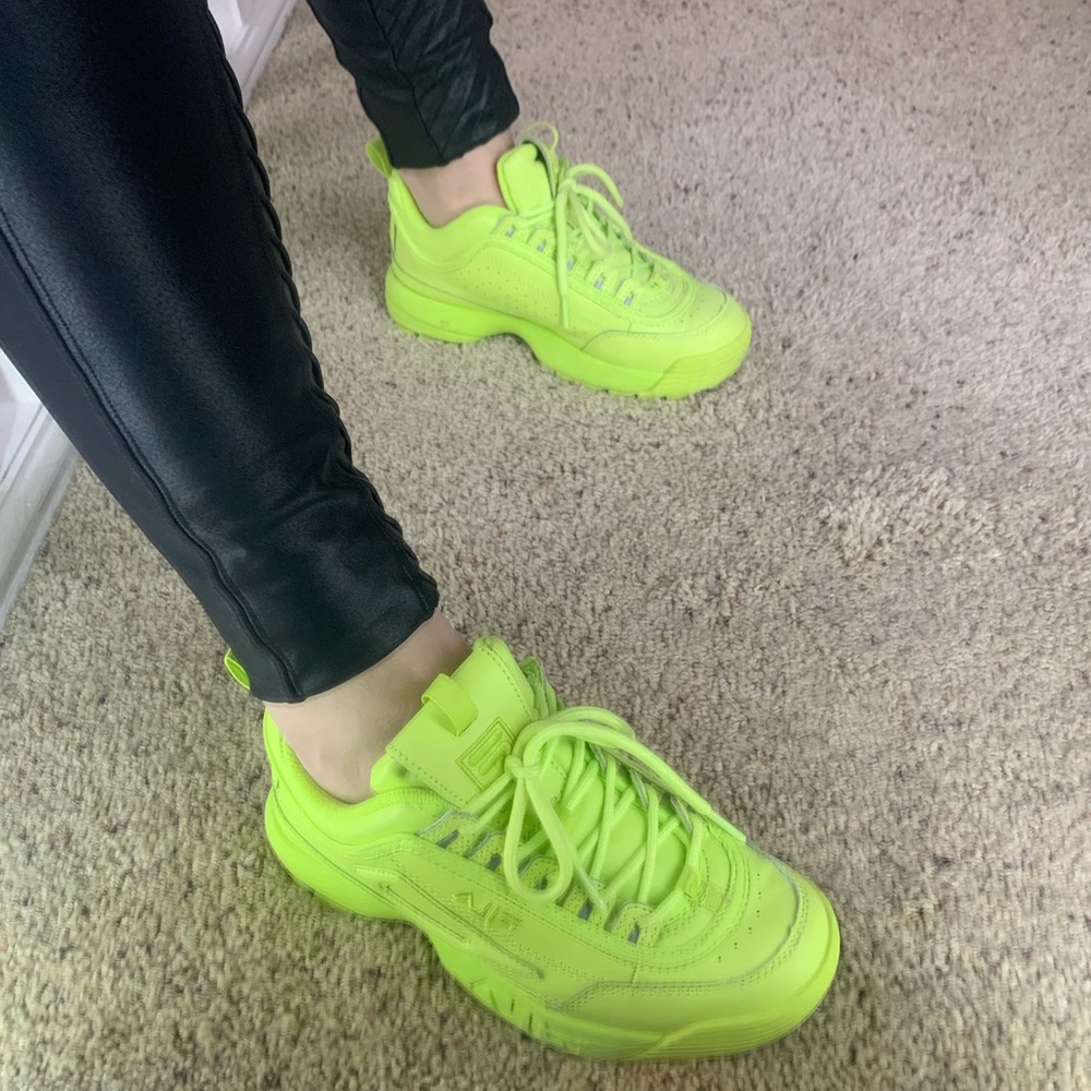 Neon green Fila’s